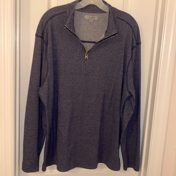 Ocean and Coast XXL Pullover Zippered Neck Blue Distressed Heather - Picture 1 of 15